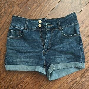 Denim Blue High Waist Women's Shorts